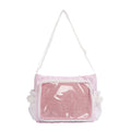 Transparent Ita Crossbody Bag – Large Capacity Shoulder Bag Crossbody Shoulder Bag Richie's printed stars pink 37x24x15cm