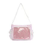 Transparent Ita Crossbody Bag – Large Capacity Shoulder Bag Crossbody Shoulder Bag Richie's printed stars pink 37x24x15cm