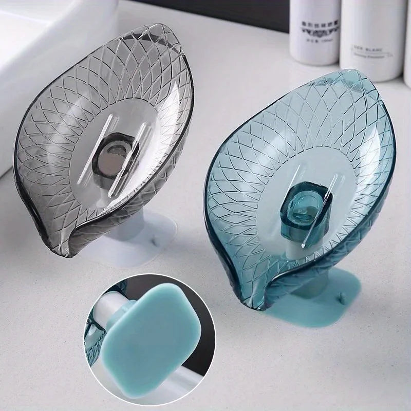 Leaf Shape Drain Soap Holder Suction Cup Tray – Shower & Kitchen Soap Dish Holder Richie's