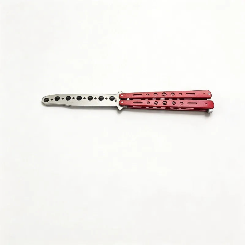 Stainless Steel Butterfly Trainer Knife – Balisong Flip Practice Butterfly Knife Trainer Richie's Red