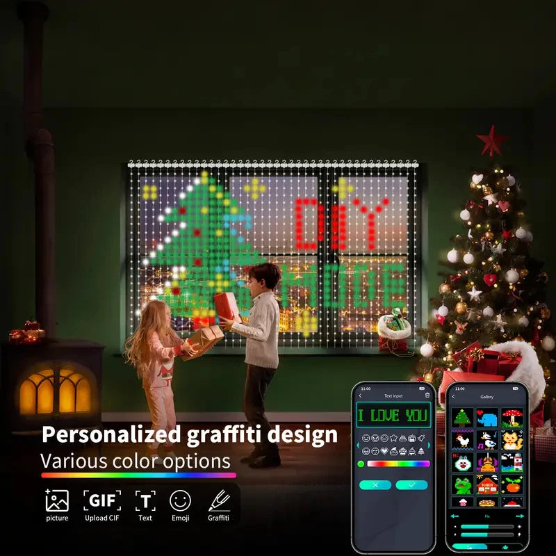Programmable Pixel Curtain Lights – App Control, DIY GIF & Text Pixel Curtain Lights Richie's