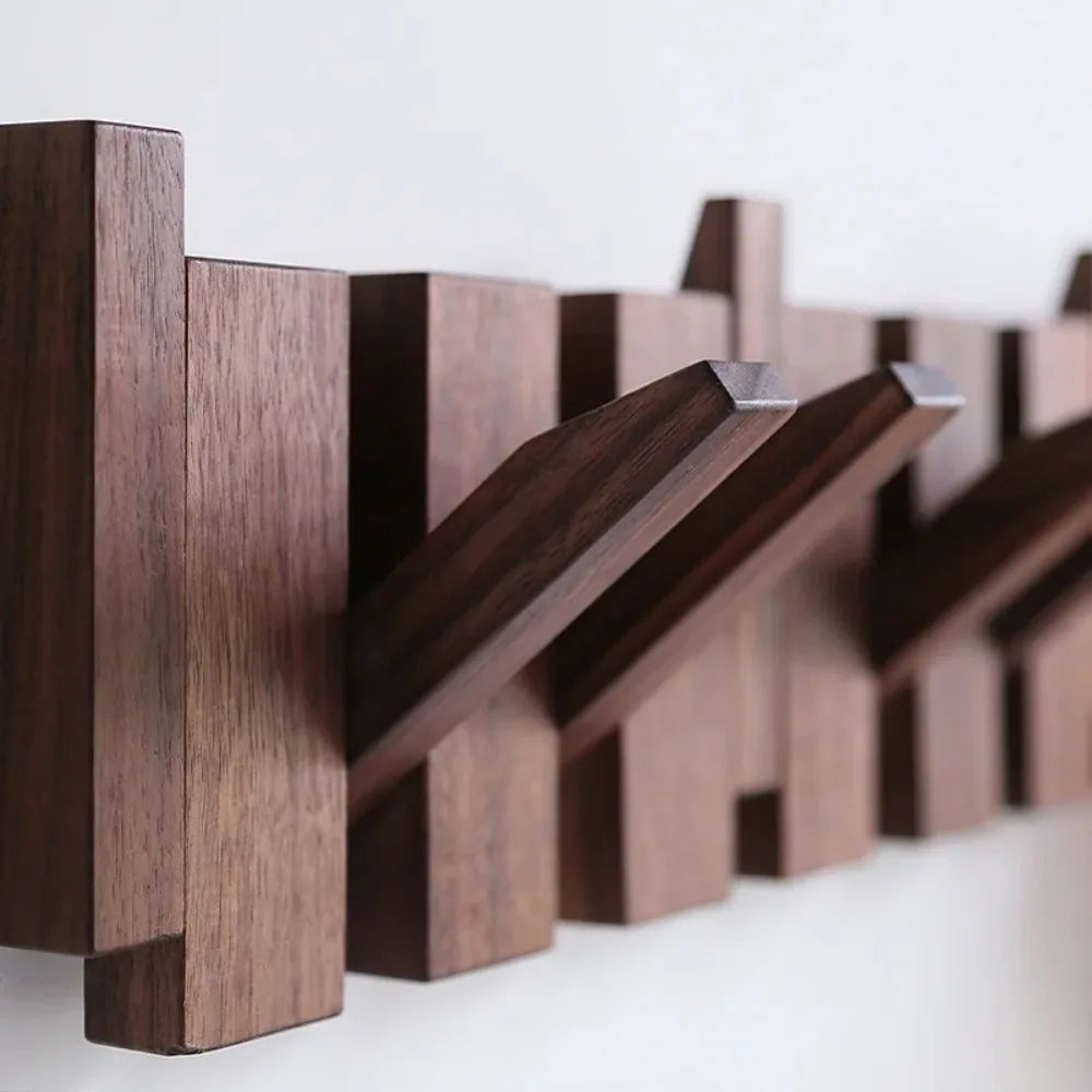 Wall Mounted Wood Coat Rack with 8 Piano Key Hooks Wall Coat Rack Richie's