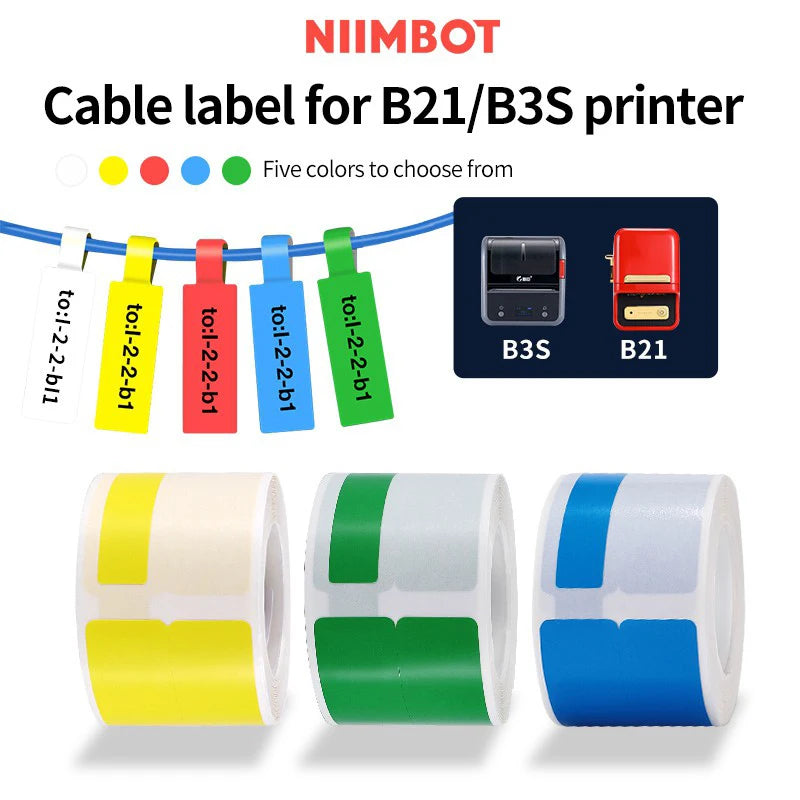 NiiMBOT B1 B21 Thermal Label Rolls – Waterproof Color Stickers Thermal Label Rolls Richie's