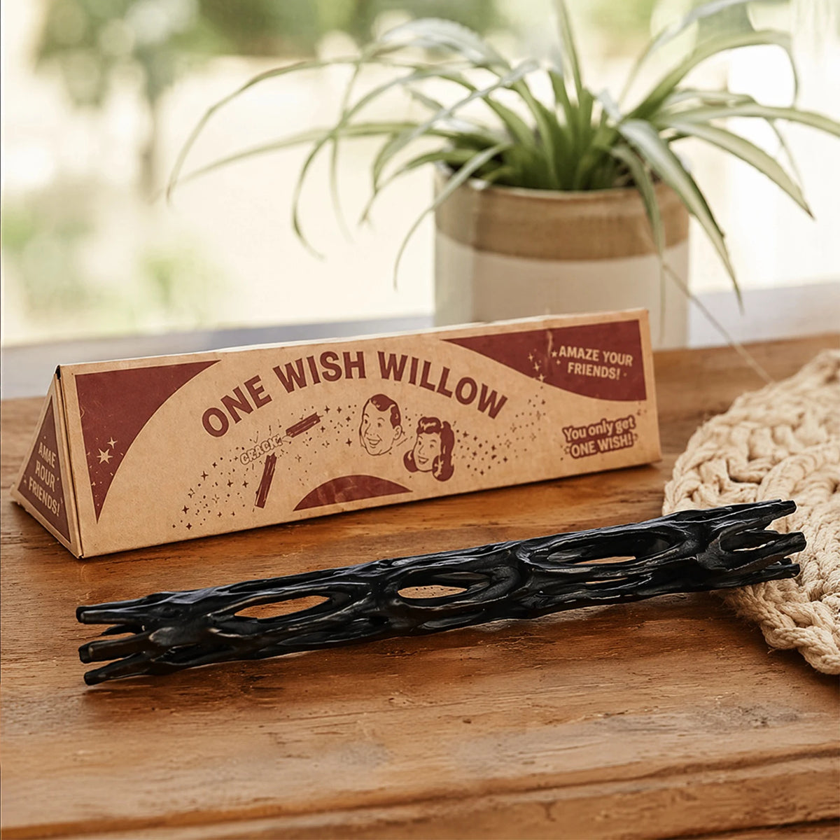 Break & Wish 3D Printed Willow Stick – Lucky Charm Figurine Wish Figurine Richie's Black 6 PCS