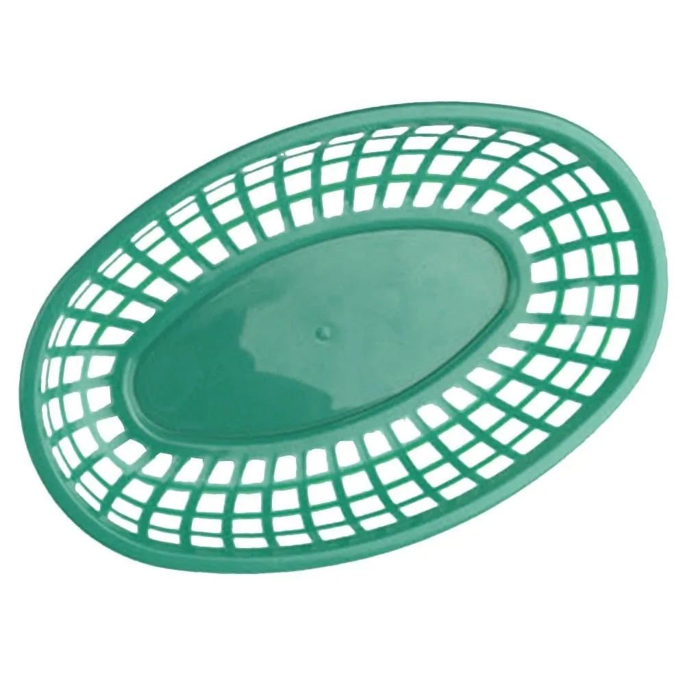 Reusable Oval Plastic Food Serving Basket – Snack & Hot Dog Tray Food Serving Basket Richie's Green