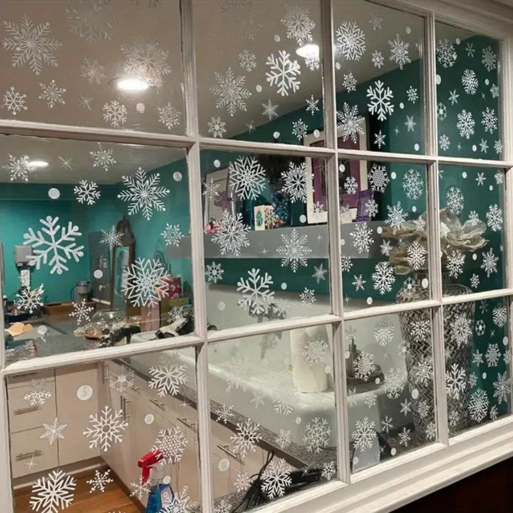 Snowflake Window Clings – Electrostatic Christmas Decals Window Clings Decor Richie's