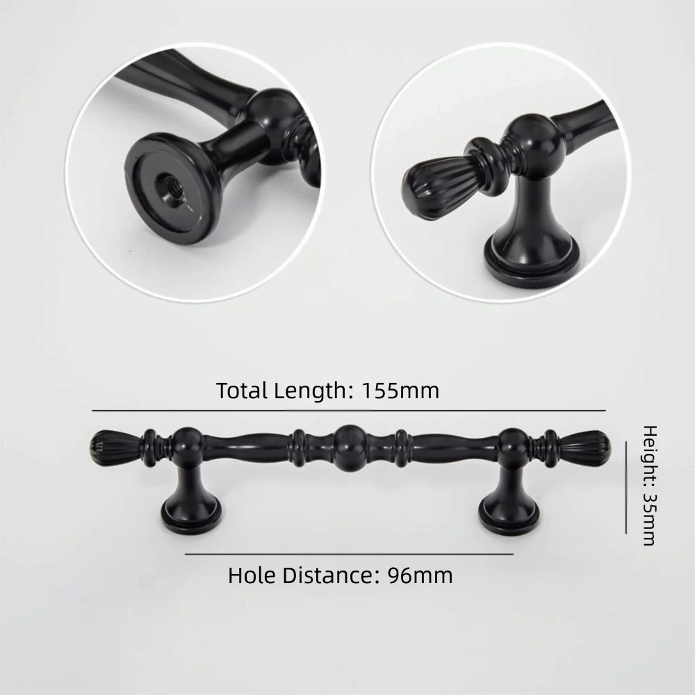 Zinc Alloy Cabinet Drawer Handle – Nordic Gold Black Silver Cabinet Door Handle Richie's Black 1