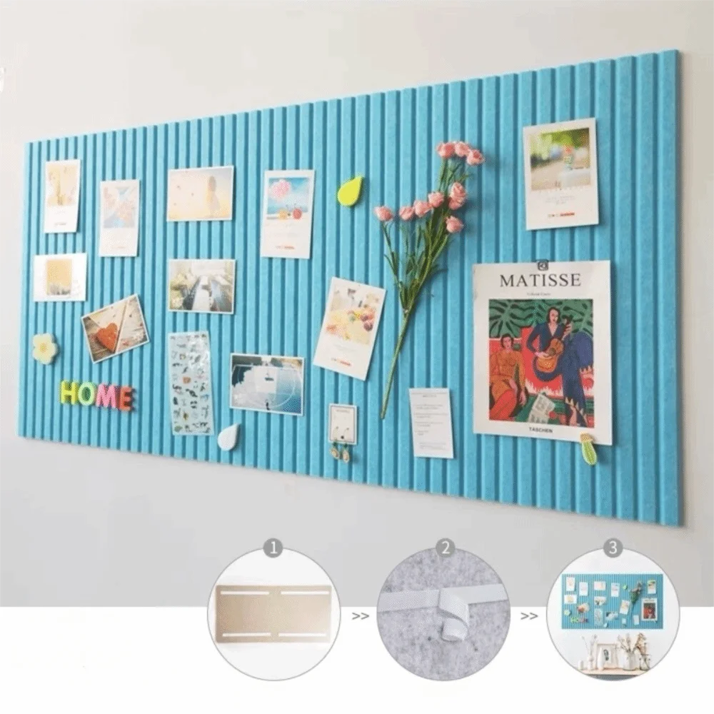 Self-Adhesive Felt Bulletin Board 40x60cm – No-Drill Wall Decor Felt Bulletin Board Richie's Blue
