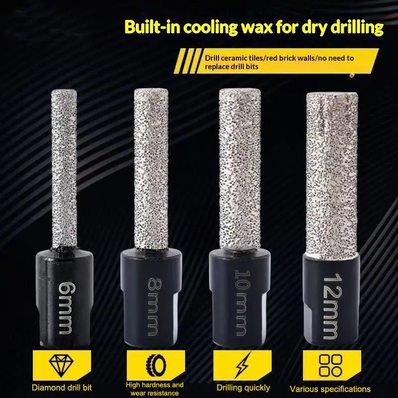Diamond Dry Core Drill Bit Set – 4 Sizes for Tile & Granite Diamond Core Drill Bits Richie's