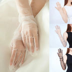 Women's Lace Tulle Long Gloves – Wedding, Prom & Party Bridal Lace Gloves Richie's
