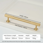 Solid Brass Cabinet Handles Vertical Fluting Drawer Pulls Cabinet Drawer Pulls Richie's Gold 160mm