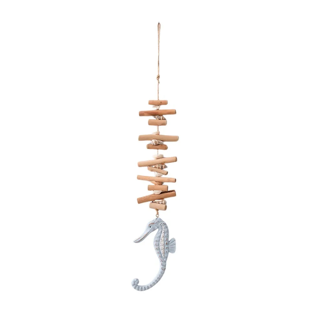 Mediterranean Fish Wood & Shell Wall Hanging Decoration Wall Hanging Decor Richie's 1-Blue