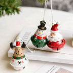 Iron Christmas Hanging Bell Ornament – Red & Green Santa Pendant Christmas Bell Ornament Richie's