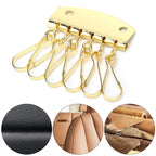 6-Hook Key Row Organizer Clasp – Gold & Bronze DIY Leather Keychain Hardware Richie's