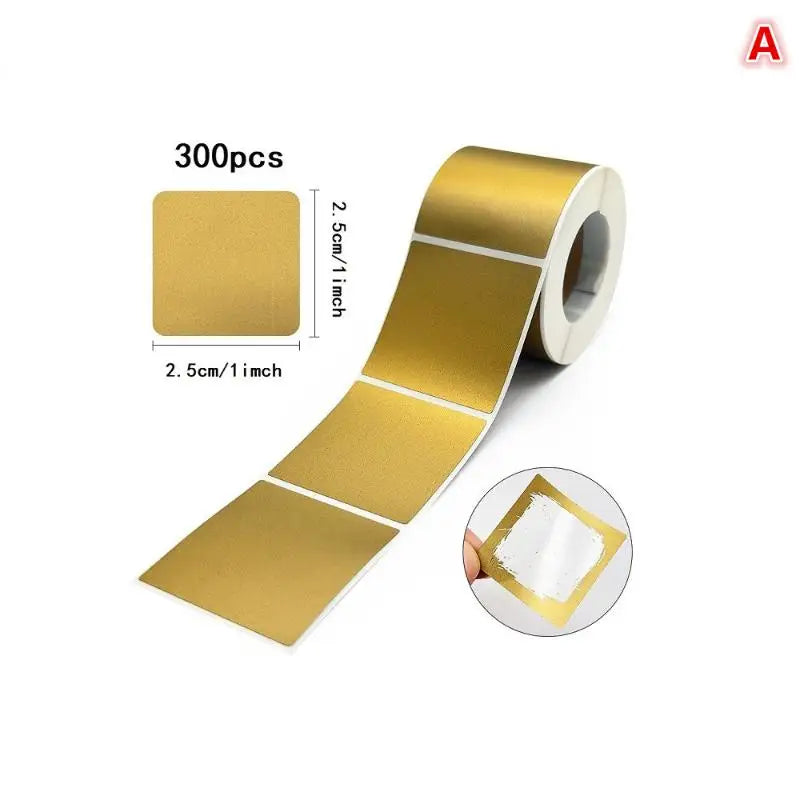 Scratch-Off Reward Stickers Roll 300/500/1000pcs Gold Silver Gray Scratch-Off Sticker Labels Richie's Gold A