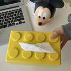 Building Block Tissue Box Plastic Organizer – Bright Colors Tissue Box Holder Richie's yellow 1pc