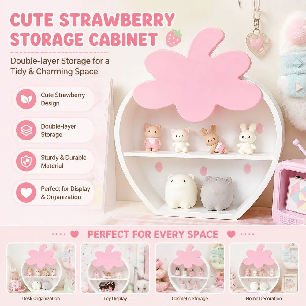 Strawberry Shaped Tiered Display Shelf – Doll & Figurine Rack Decorative Display Shelf Richie's
