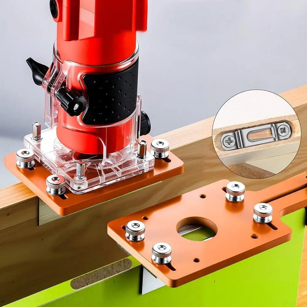 Wood Router Slotting Locator – Aluminum Trimmer Base Bracket Router Base Bracket Richie's
