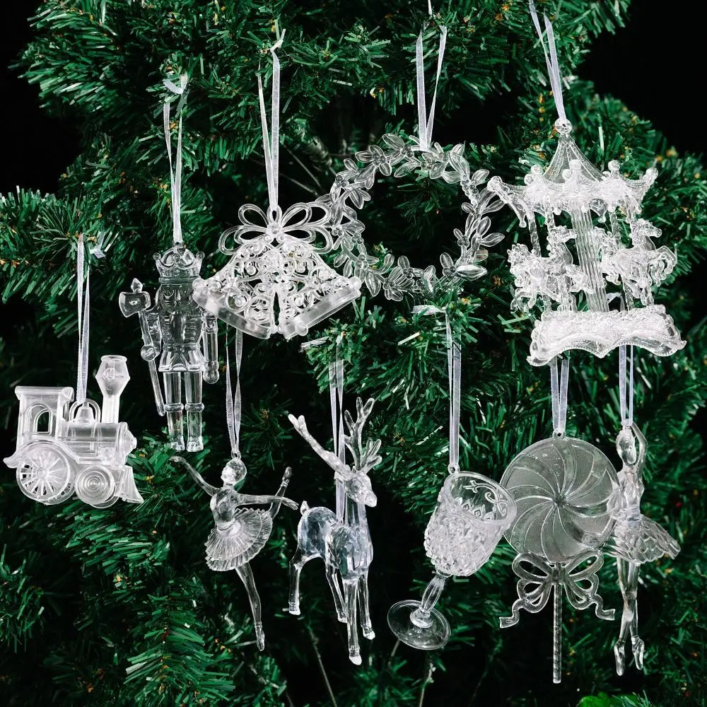 Clear Acrylic Christmas Tree Pendants – Transparent Ornaments Christmas Ornaments Richie's