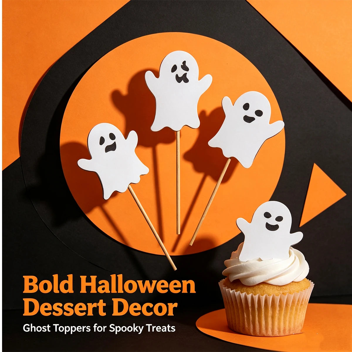 Halloween Ghost Cake Decoration Sticker Decals – Fun Baking Halloween Cake Stickers Richie's Beige