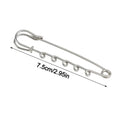 Silver Safety Brooch Pins DIY Charm Connectors Scarf Buckle Brooch Pin Richie's 7.5CM-With 5Rings