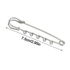 Silver Safety Brooch Pins DIY Charm Connectors Scarf Buckle Brooch Pin Richie's 7.5CM-With 5Rings