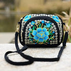 Vintage Boho Hmong Embroidery Women's Canvas Shoulder Bag Embroidery Shoulder Bag Richie's