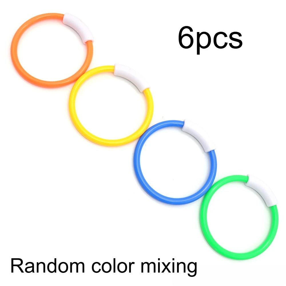 6-Piece Colorful Diving Ring Set – Underwater Pool Toy Game Pool Diving Toys Richie's Mixed color 6pcs