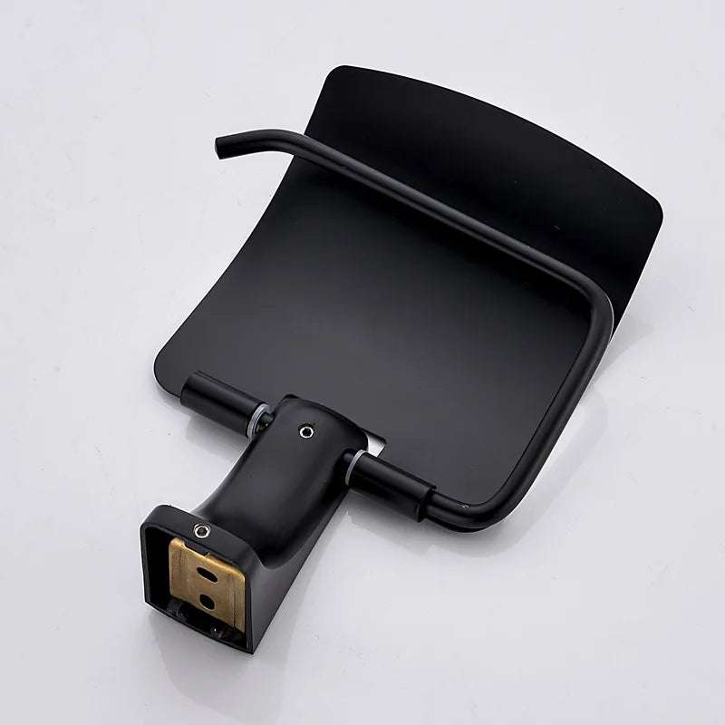 HOBHE Matte Black Stainless Steel Toilet Paper Holder Stand Toilet Paper Holder Richie's