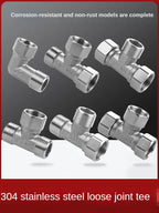 304 Stainless Steel Tee Swivel Pipe Fitting & Water Splitter 1/2" Pipe Tee Fitting Richie's