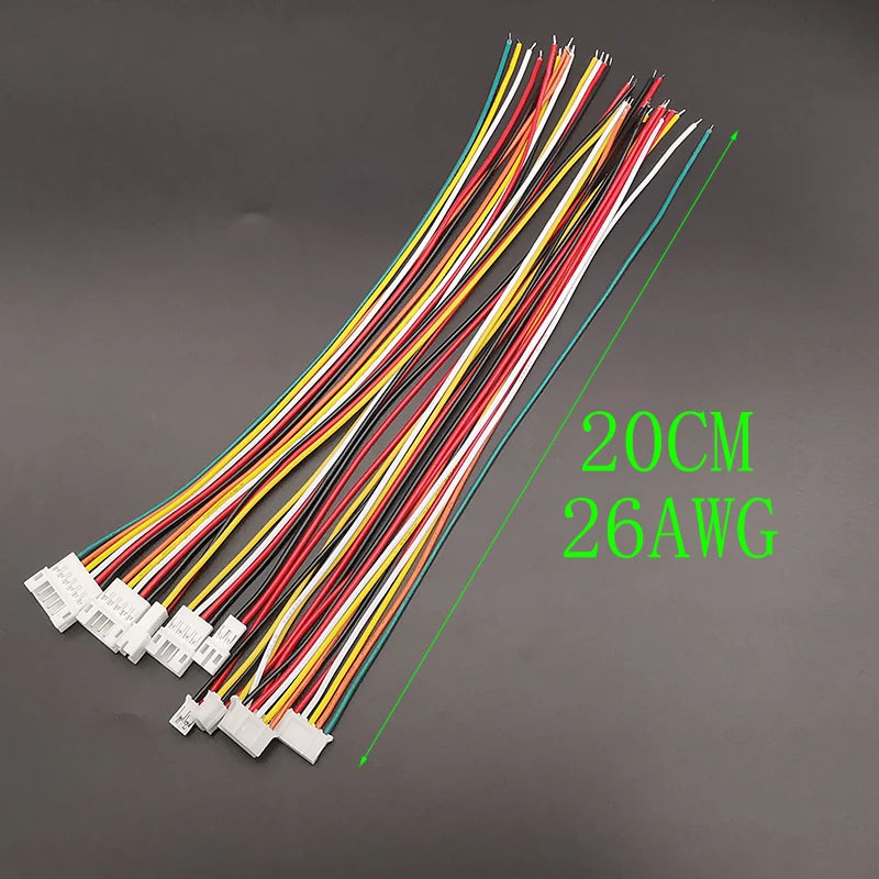 10 Pairs JST PH 2.0mm Connectors 2-6 Pin Male Female Wired Electronics Connector Richie's