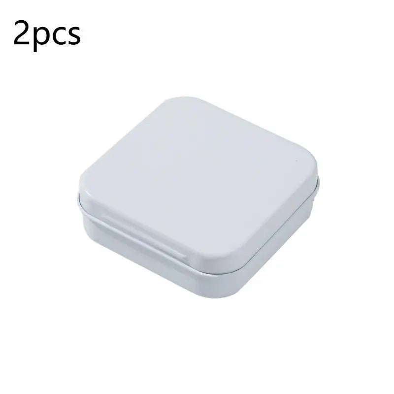 2Pcs Square Metal Storage Tins with Sealed Hinged Lids Metal Storage Tins Richie's A6