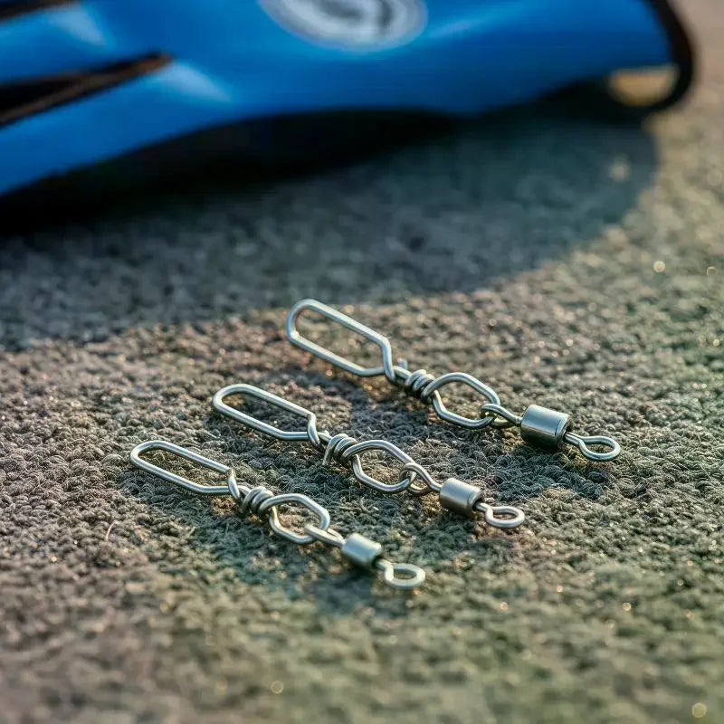 10Pcs Stainless Steel Fishing Quick Snap Speed Swivel & Guide Rings Fishing Swivel Snap Richie's