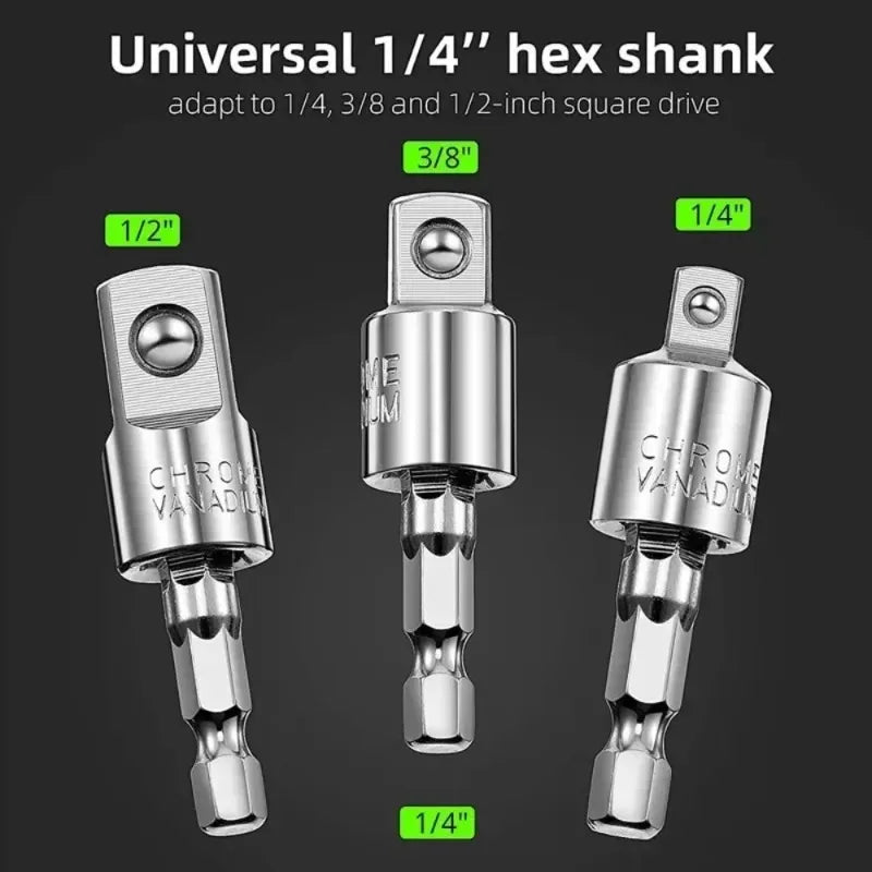 360° Rotatable Impact Driver Socket Adapter 1/4 3/8 Hex Socket Adapter Richie's