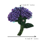 Beaded Sequined Floral Applique Patch – DIY Sewing Embroidery Embroidery Applique Patch Richie's Purple