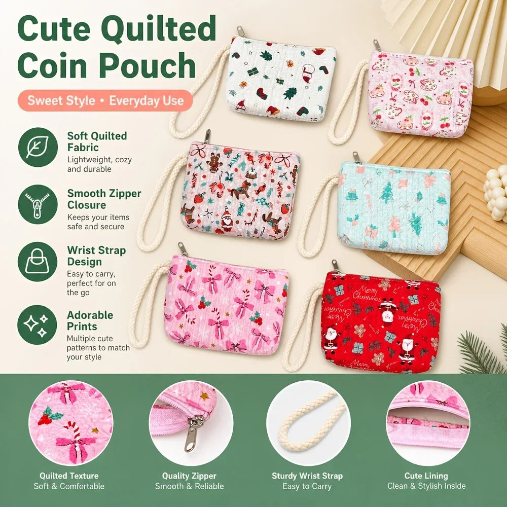 12-Piece Christmas Cartoon Coin Purse Wristlet Mini Handbag Set Coin Purse Set Richie's