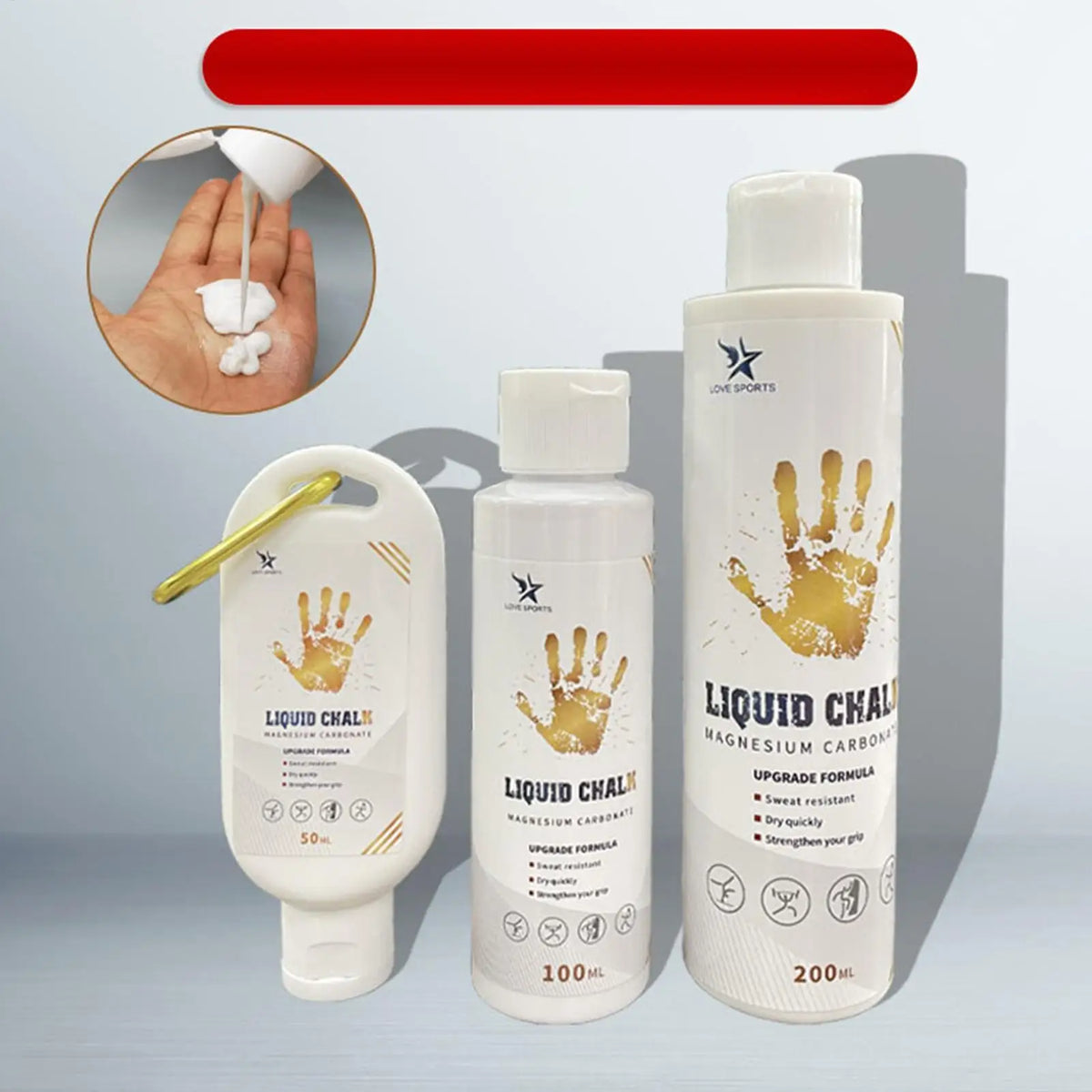 Liquid Chalk Grip 50/100/200ml – Gym, Climbing & Weightlifting Liquid Chalk Grip Richie's