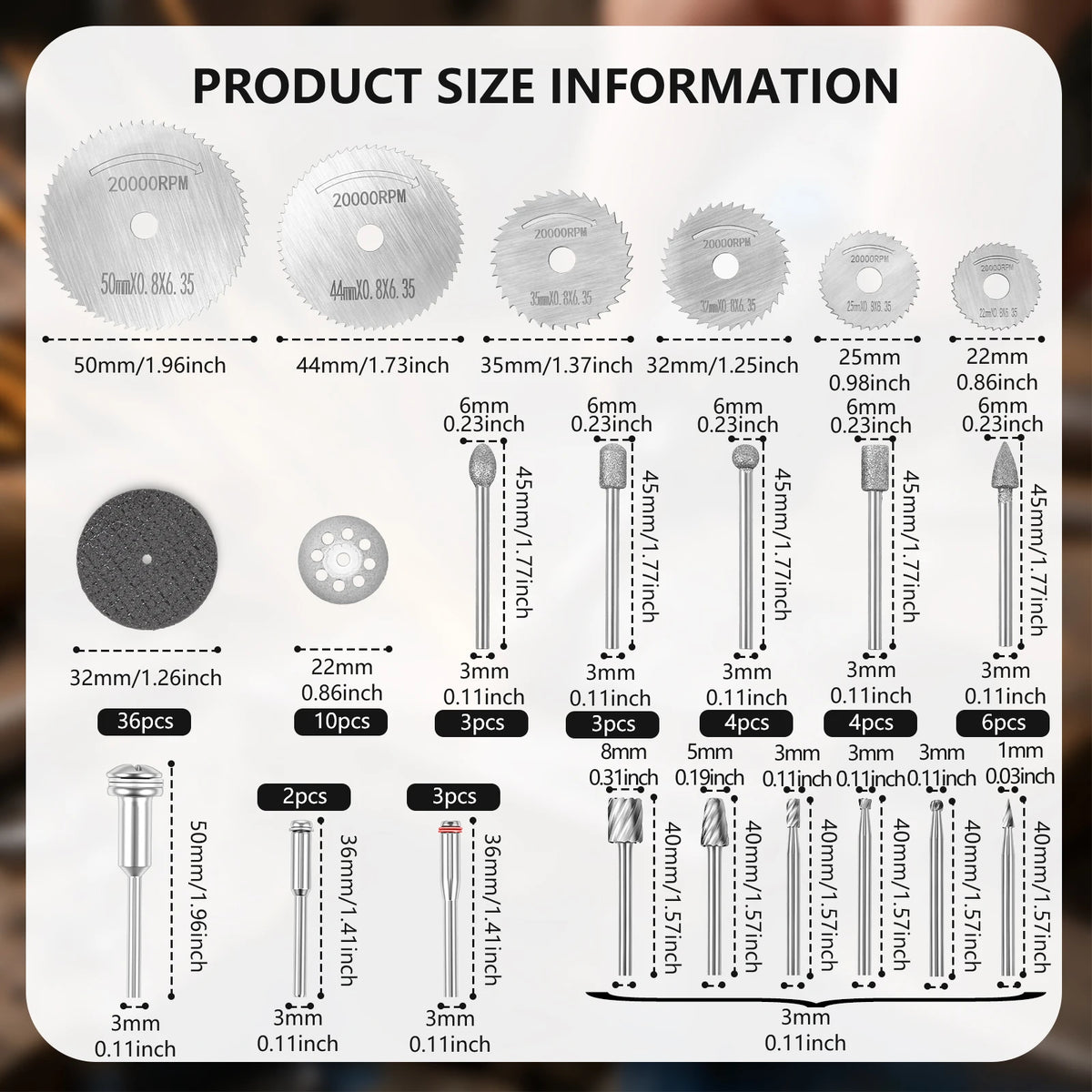 Rotary Tool Accessories Set – HSS Blades, Diamond Wheels & Burrs Rotary Tool Accessory Set Richie's