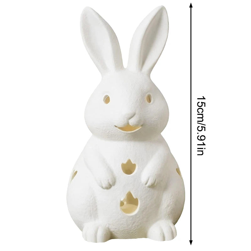 White Bunny Resin Candle Holder – Easter Rabbit Tea Light Decor Candle Holder Richie's A