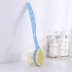 Loofah & Bristle Bath Body Brush – Long Handle Shower Scrubber Bath Body Brush Richie's blue