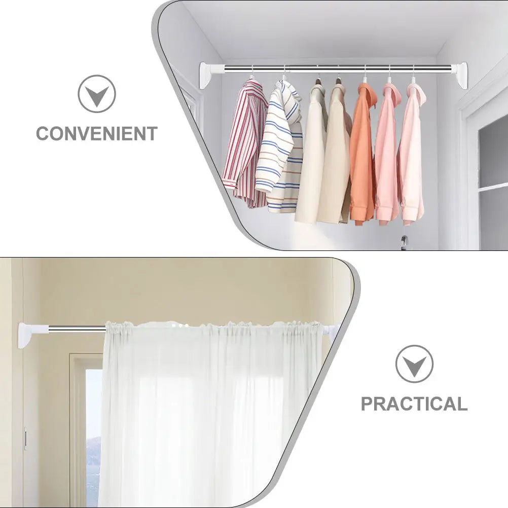 Adjustable Telescopic Stainless Steel Closet Rod & Wardrobe Bar Telescopic Closet Rod Richie's