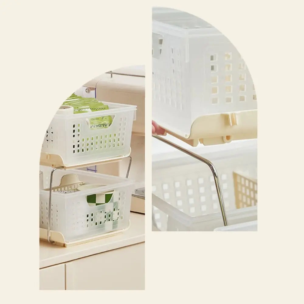 Stackable Storage Basket with Drawer – Desktop Organizer Stackable Storage Organizer Richie's