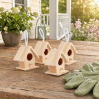 4Pcs Hanging Wooden Birdhouse Set | Platane Wood Bird Nest Hanging Birdhouse Set Richie's