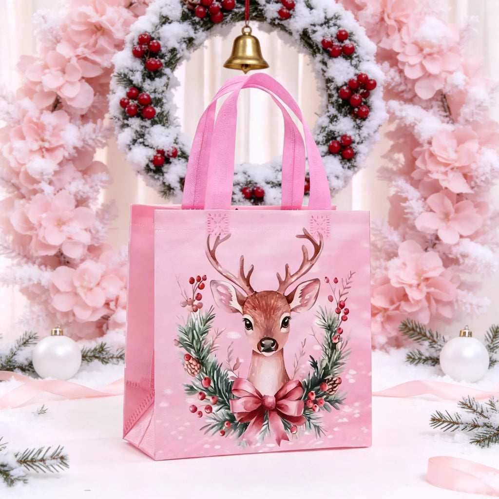 8 Christmas Gift Bags – Santa & Reindeer Non-Woven Totes Christmas Gift Bags Richie's