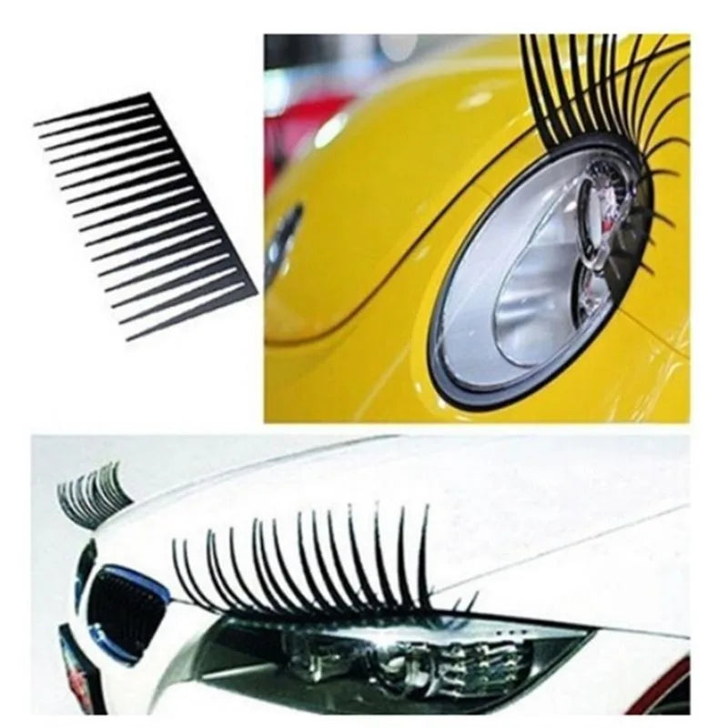 3D Black Car Eyelash Stickers – Headlight Decals, Rubber & PVC Car Decal Sticker Richie's