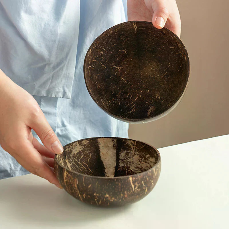 Natural Coconut Bowl & Spoon Set – Eco-Friendly Handmade Coconut Bowl Set Richie's