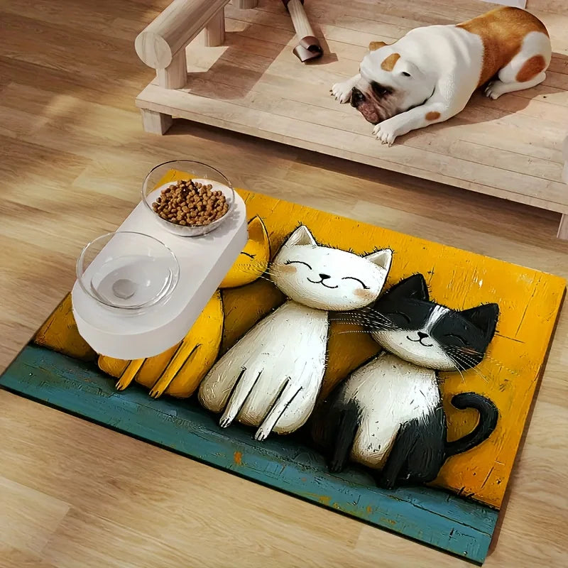 Non-Slip Cat Pattern Pet Feeding Mat – Waterproof & Easy Clean Pet Feeding Mat Richie's
