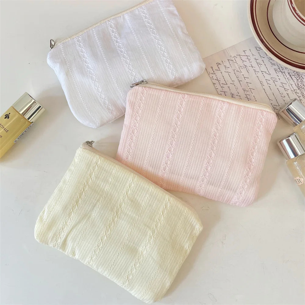 Stripe Mini Cosmetic Pouch – Cute Makeup & Coin Organizer Bag Cosmetic Organizer Pouch Richie's