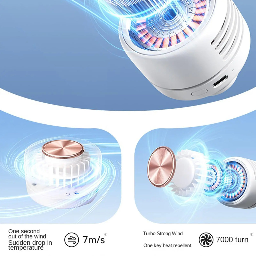 Portable Bladeless Clip Fan – 360° USB Rechargeable Mini Fan Clip-On Personal Fan Richie's