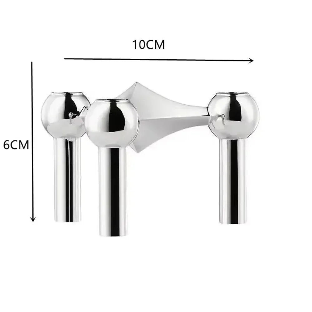 Nordic Metal Molecular Triangle Candle Holder Stand – Black Gold Metal Candle Holder Richie's Silver